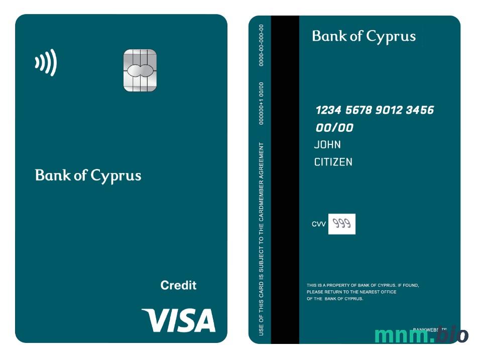 Cyprus Bank of Cyprus visa credit vertical karta przykład w formacie PSD